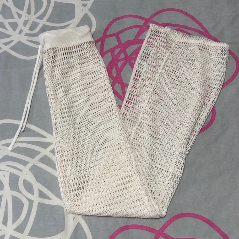 Shade & Shore Cream Crochet Cover Up Pants